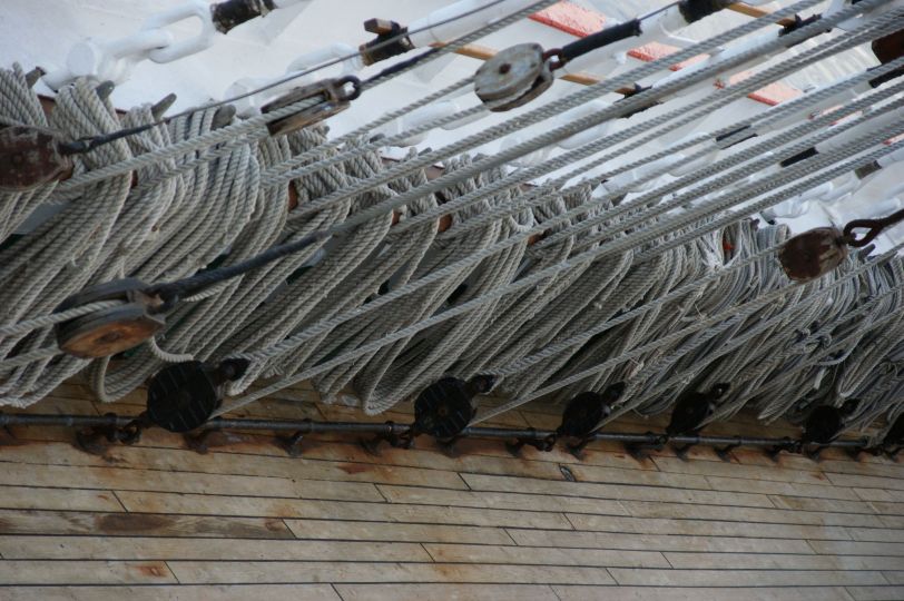 Tauverk ombord i seilskuta "Sedov"