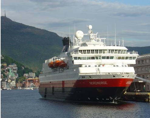 MS "Nordnorge" i Bergen. Foto: J.K. Bless