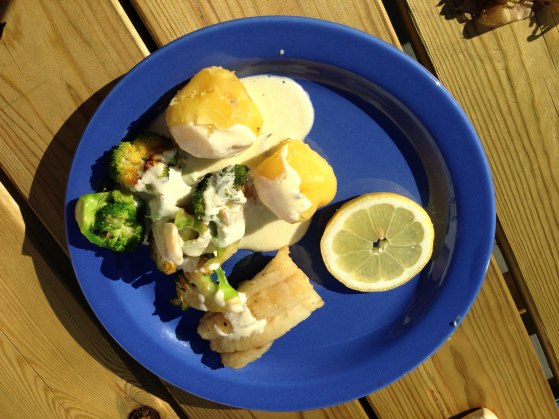 Grillet boknafisk med Sandefjordsmør.